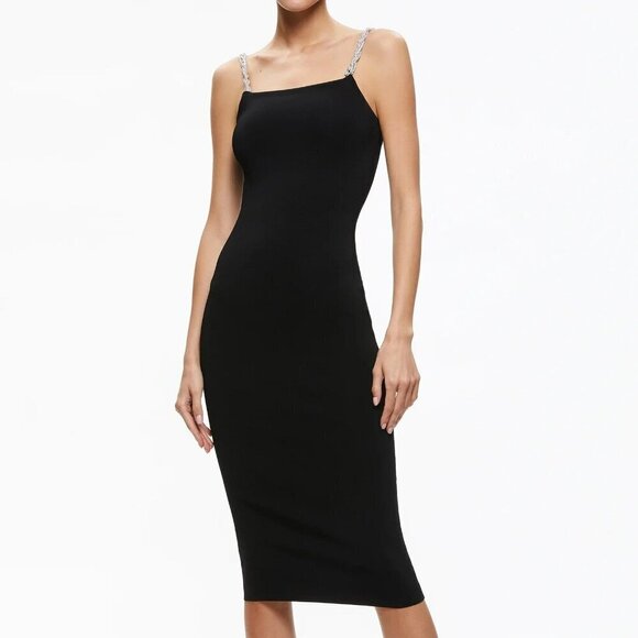 Alice + Olivia Dresses & Skirts - Alice + Olivia Valda Women's Embellished Strap Black Dress Size S (MSRP $440)